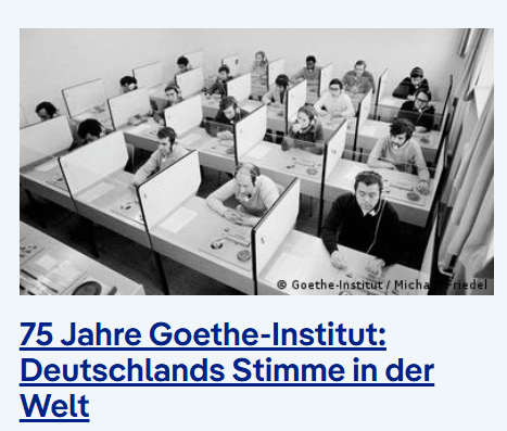 75 years of Goethe Institute Germany