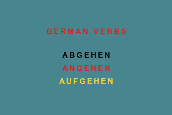 It is not easy to understand the meaning of German verbs with separable prefixes for example abgehen, angehen, aufgehen. This post clarifies this question.